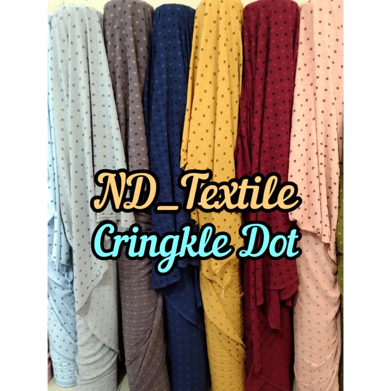 Kain CRINGKLE DOT/Katun/Harga Tertera 1/2(0.5)mtr