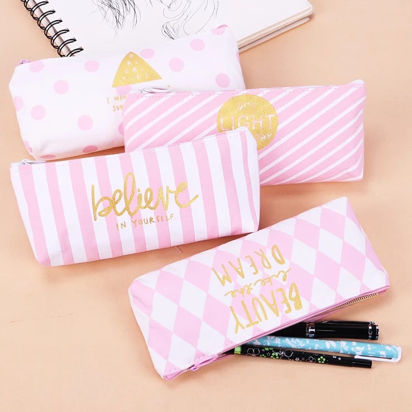 Tempat Pensil Motif Pink Lucu Import Kotak Pensil Premium Cute Tempat Pensil Serbaguna Pencil Case