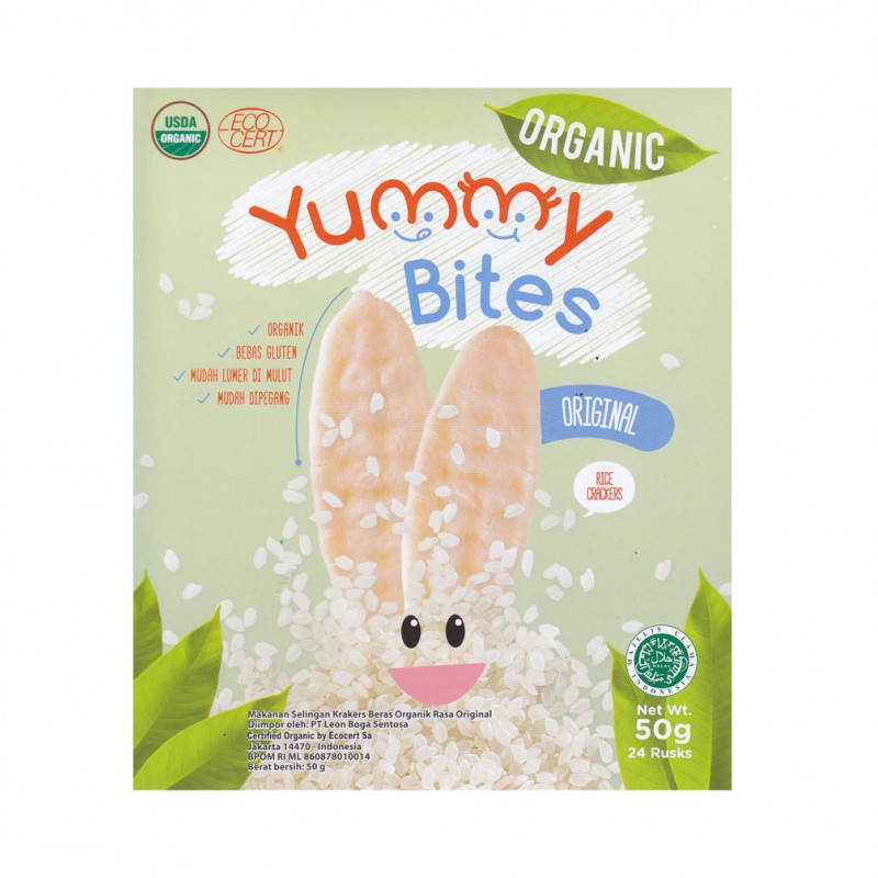 Yummy Bites ORGANIC Rice Cracker Snack Bayi 50 gr - Original