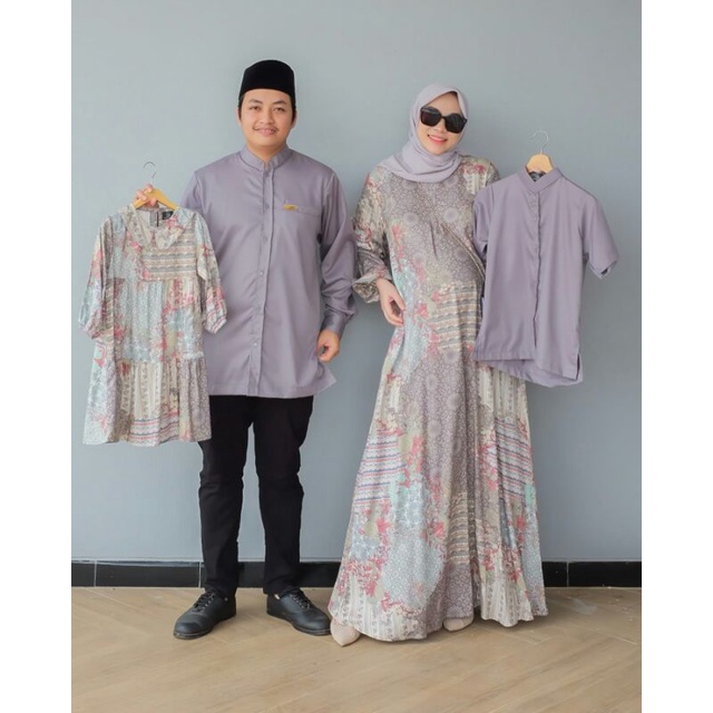 Dyn Clothingline FAMILY SET - Rayyan koko - Clafita Dress Kids - Clafita Dress Mom -  Warna Grey