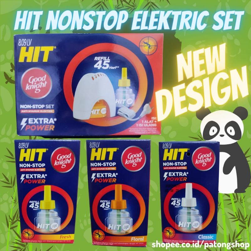 HIT Nonstop Elektric Set gratis Refill anti nyamuk elektrik &amp; HIT Nonstop Refill 45hr