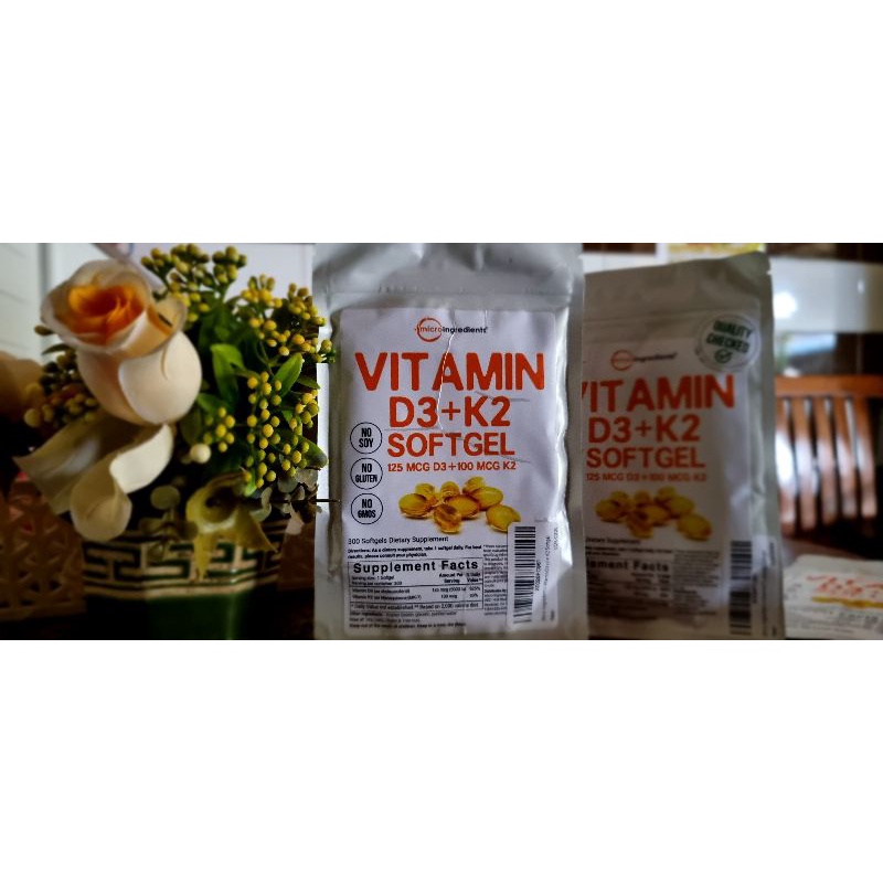 Microingredients Vitamin D3 + K2 Softgel |300 softgels