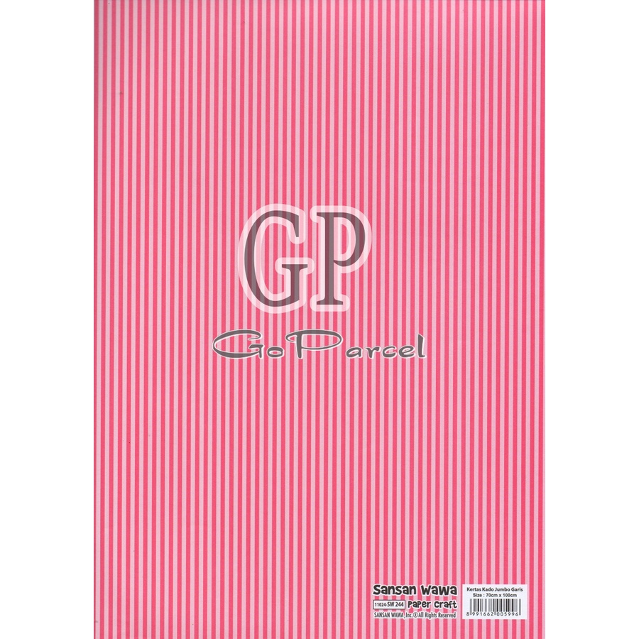 ( 5 Lembar ) JUMBO SALUR SANWA - KERTAS KADO KOTAK VINTAGE GARIS - GIFT WRAP PAPER SANSAN WAWA PINK BLUE VERTICAL STRIPES HORIZONTAL LINES