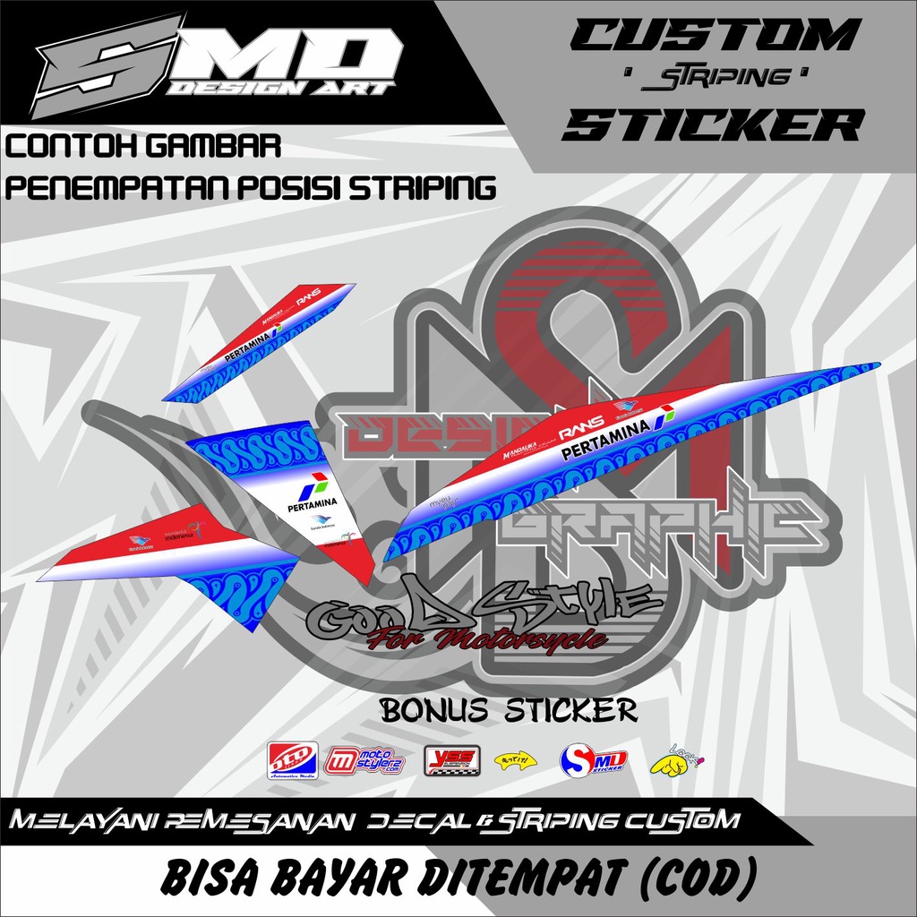 STRIPING STICKER VARIASI BEAT FI 2013-2015 MANDALIKA
