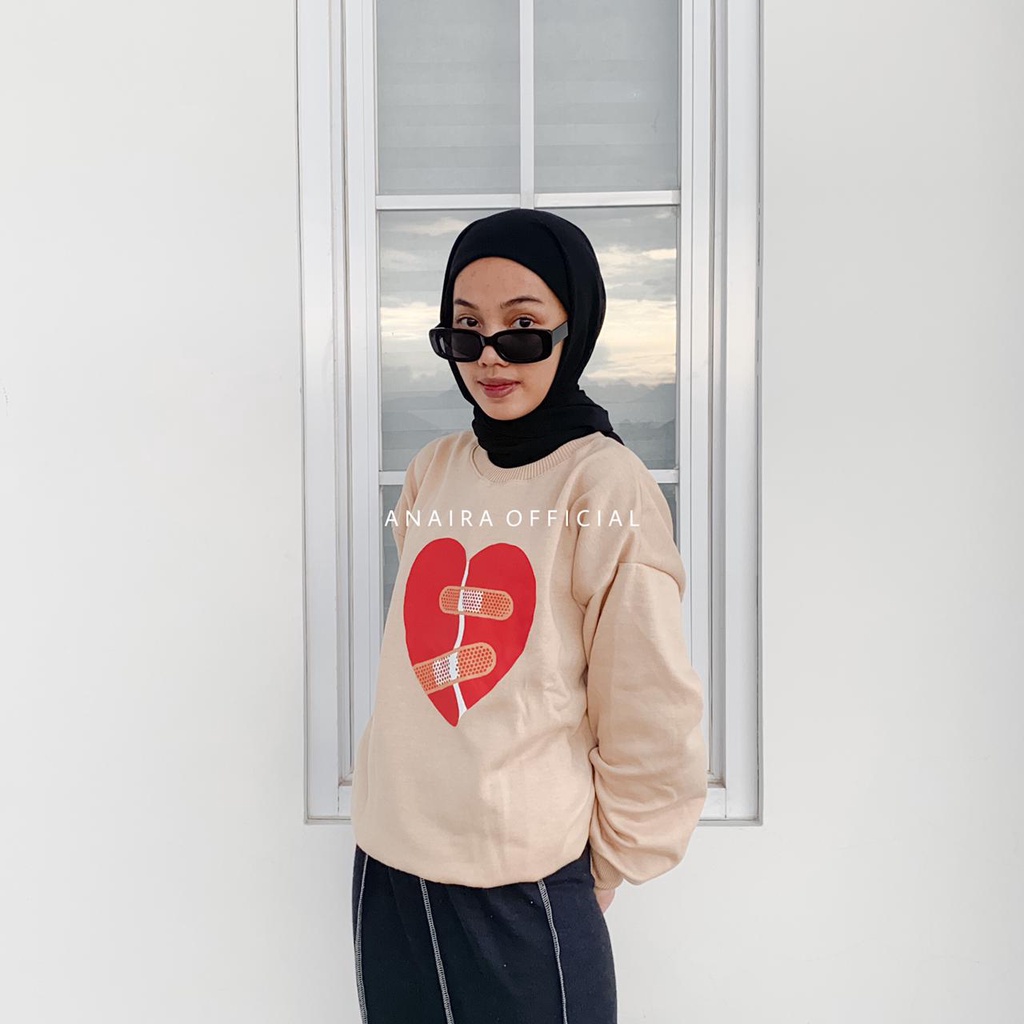 SWEATER WANIITA BROKEN HEART ANAIRAOFFICIAL SWEATER OVERSIZE WANITA SWEATER CEWEK SWEATER OVERSIZE CEWEK CREWNECK CEWEK CREWNECK WANITA