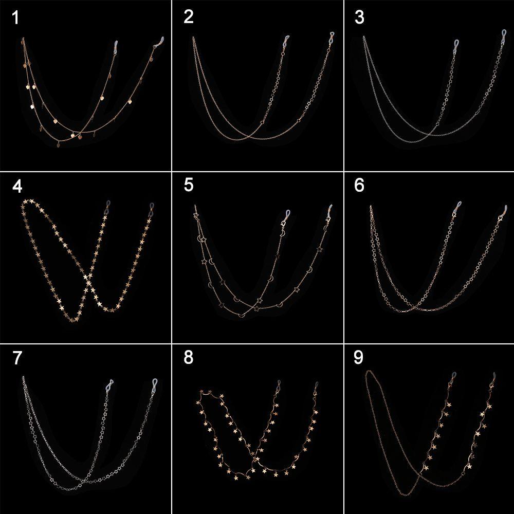Lily Glasses Chain Sweet Kacamata Baca Bintang Bulan Mata Logam Memakai Aksesoris