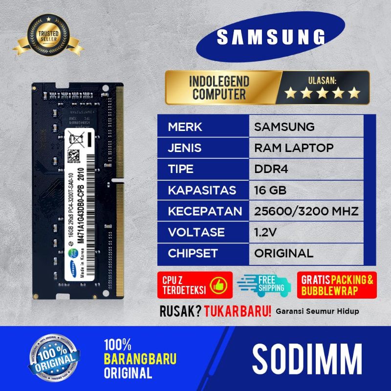 samsung sodim ddr4 16gb pc25600 3200mhz