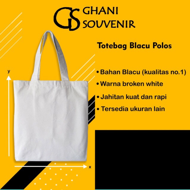 

Totebag Tas Souvenir Pernikahan Ulang Tahun Promosi Kado Tebal Blacu Putih Polos Goodiebag Hadiah