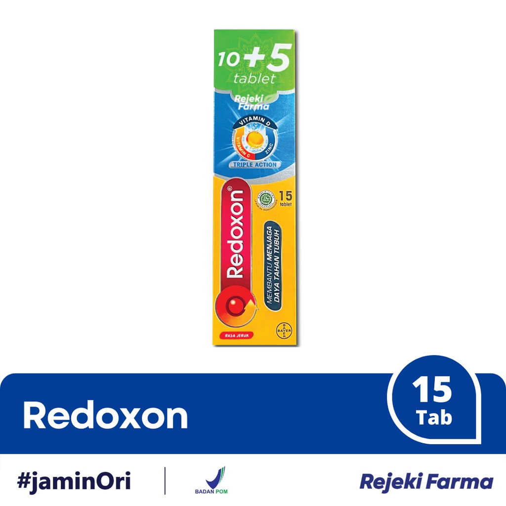REDOXON Triple Action Rasa Jeruk 15 tablet Redokson Vit C orange 15 tb