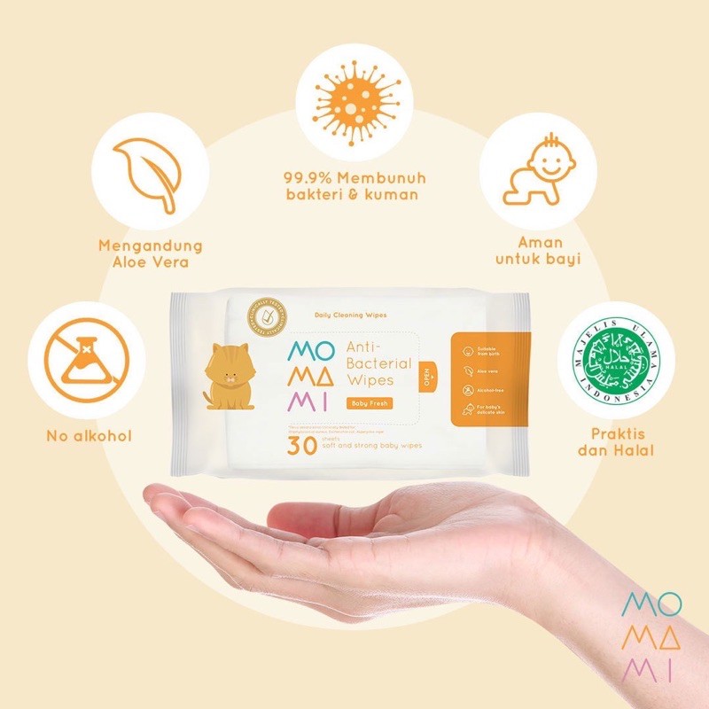 Momami antibacterial wipes