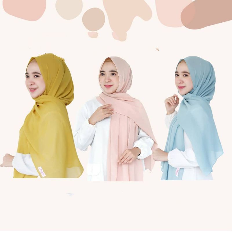 Pashmina Hijab Kerudung Pasmina Tali Ceruttt Baby doll Premium ukuran 180x75 cm