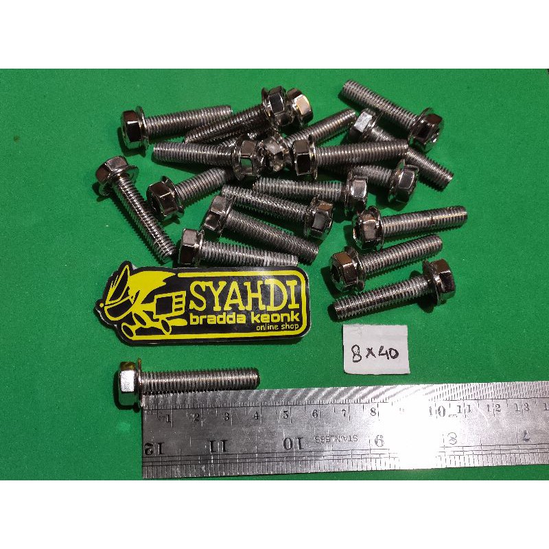 baut 2 kunci probolt stenlis m8x40 baut kunci 12 x 40mm L 6