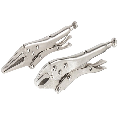 Tang Jepit Buaya 2pcs 100mm Set Mini Locking Pliers 4inch Curved Long Nose 2 pcs