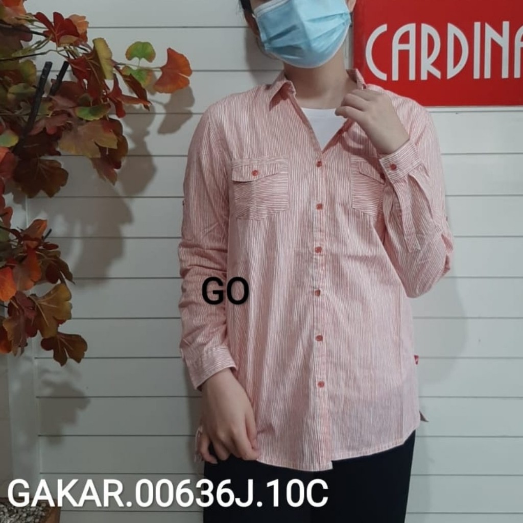 gof KMP CARDINAL GIRL KEMEJA Pakaian Wanita Atasan Kemeja Hem Casual Santai Original Lengan Panjang