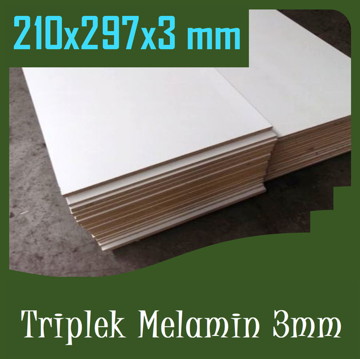 TRIPLEK MELAMIN 3mm Ukuran A4 | 210x297x3 mm ( isi 4pcs )