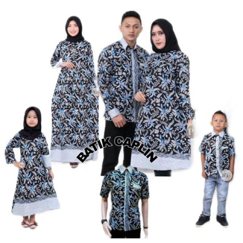 Batik couple keluarga modern terbaru set couple batik keluarga gamis jumbo motif blarak biru termurah di shopee / Baju batik keluarga terbaru 2022 modern / Batik couple keluarga ramashinta couple batik couple / Set keluarga ayah ibu dan anak terbaru