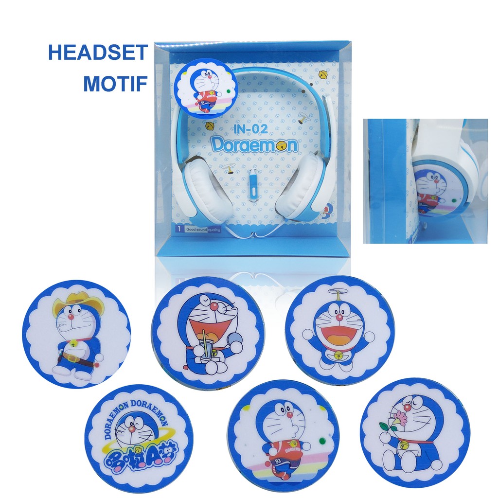 Headphone Headset Cartoon IN Karakter Lucu Anak-anak ExtraBass Build in Mic Headset For Laptop Handphone