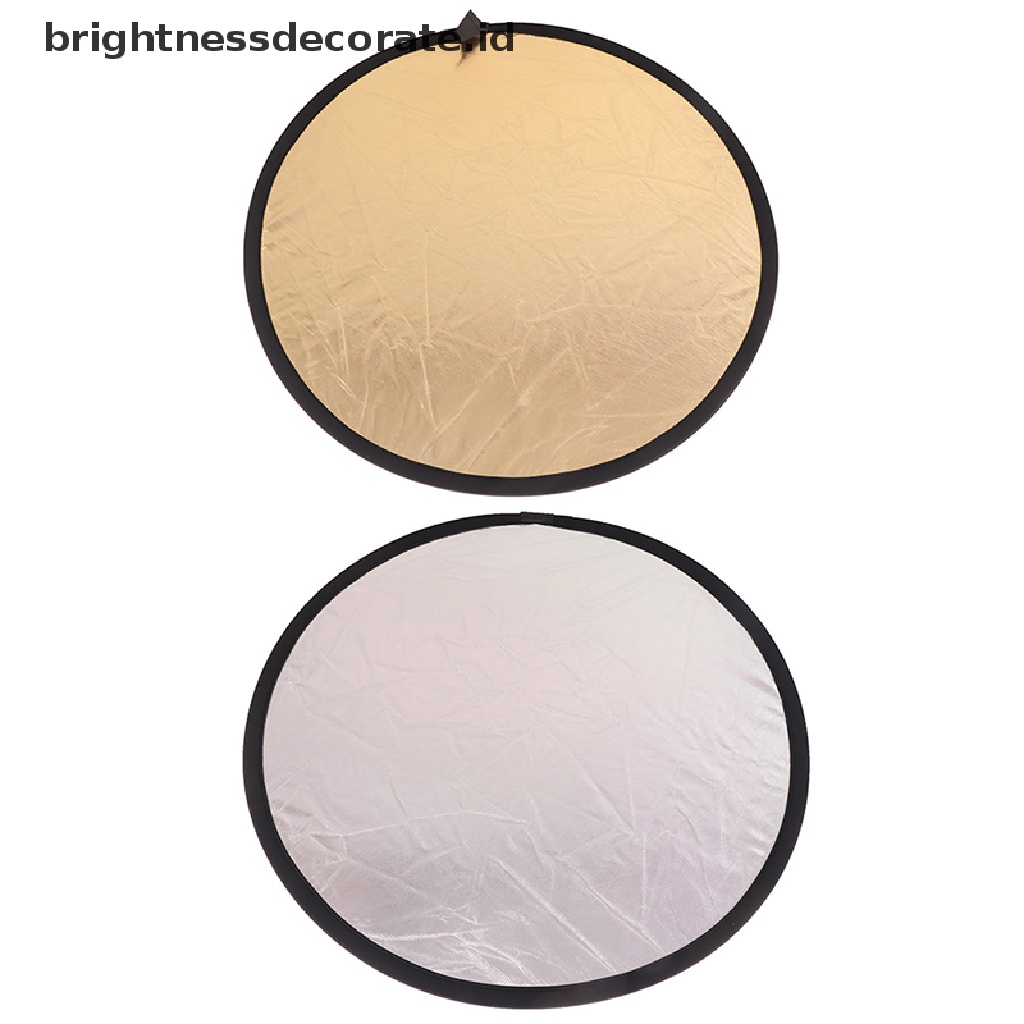 Reflektor Cahaya Model Lipat 24 &quot;/ 60cm 2in1 Warna Emas Dan Silver Untuk Fotografi