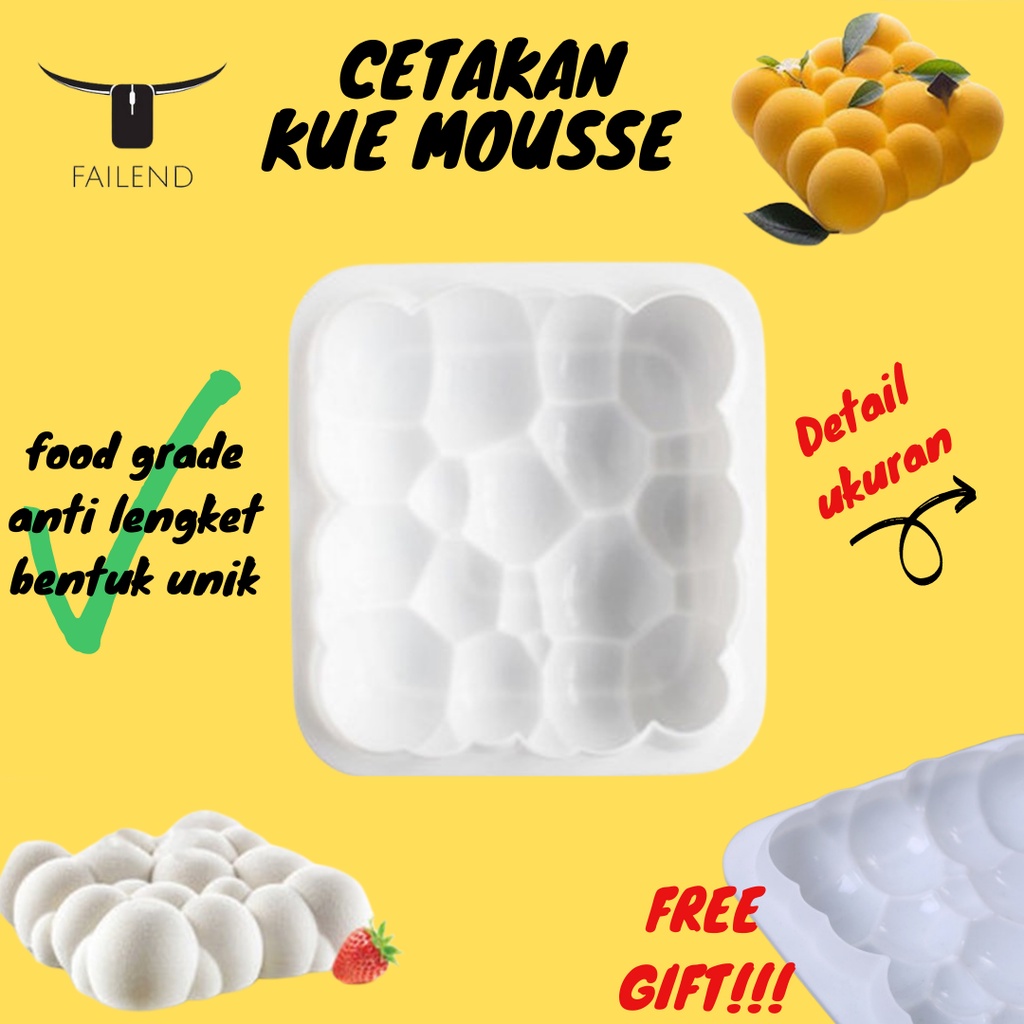 Cetakan Pinata Adonan Kue Mousse Bentuk Awan Warna Putih Bahan Silikon