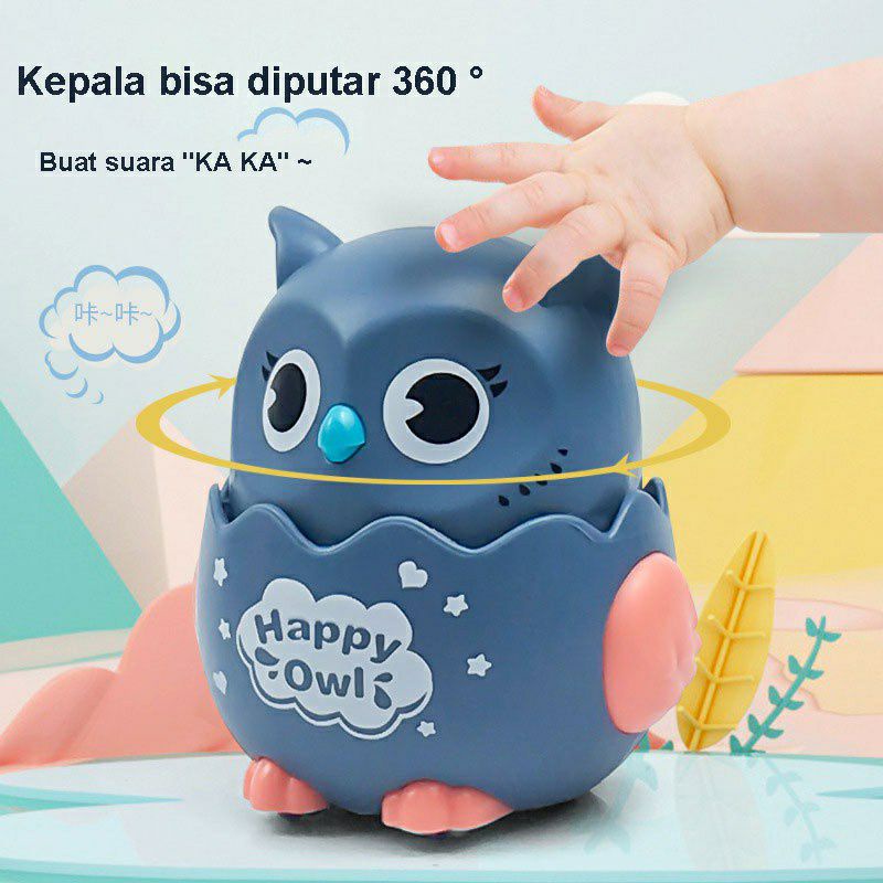 Mainan Anak Kecil Burung Jalan Jalan - Mainan Bayi Happy Owl - Mainan Burung Hantu