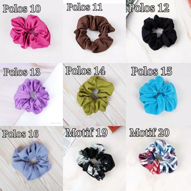 Ikat Rambut Ponytail Elastis Warna-Warni Gaya Korea Wanita Scrunchie / Cepol Rambut Aksesoris Rambut