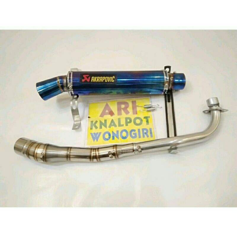 knalpot Akrapovic silencer bluemoon leher standar Bebek Jupiter z Vega Shogun Supra kharisma smash