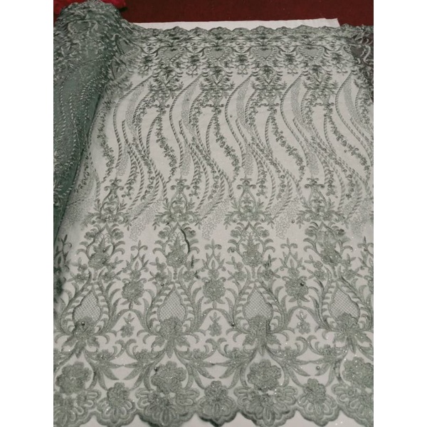 Kain Tile Elisab MXC/Tile Akar Pinggiran tebal/ Bahan kebaya