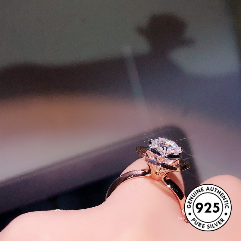 Cincin Model Terbuka Bahan Lapis Silver S925 Warna Rose Gold