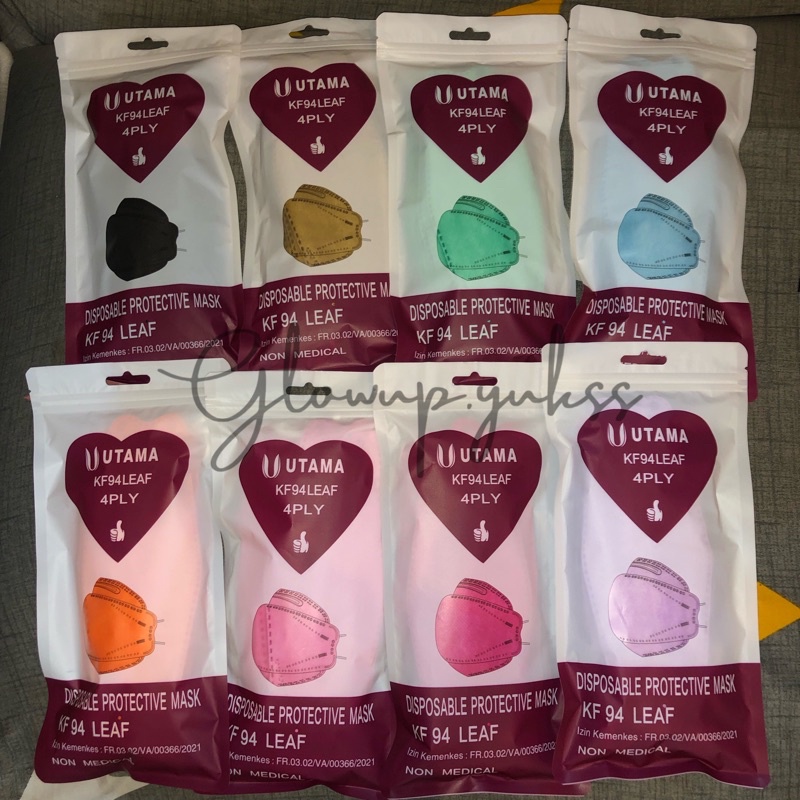 MASKER KF94 LEAF UTAMA KOREA 4ply ISI 10pcs