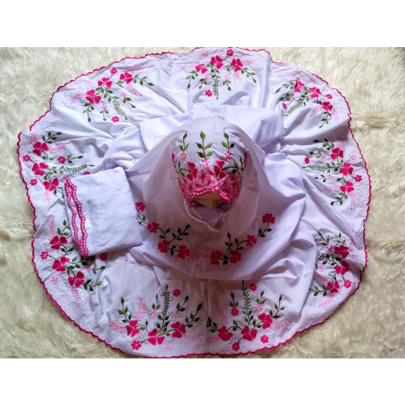 MUKENA GROSIR POTONGAN ANAK POLINO /SAMSUT BORDIR TERBARU