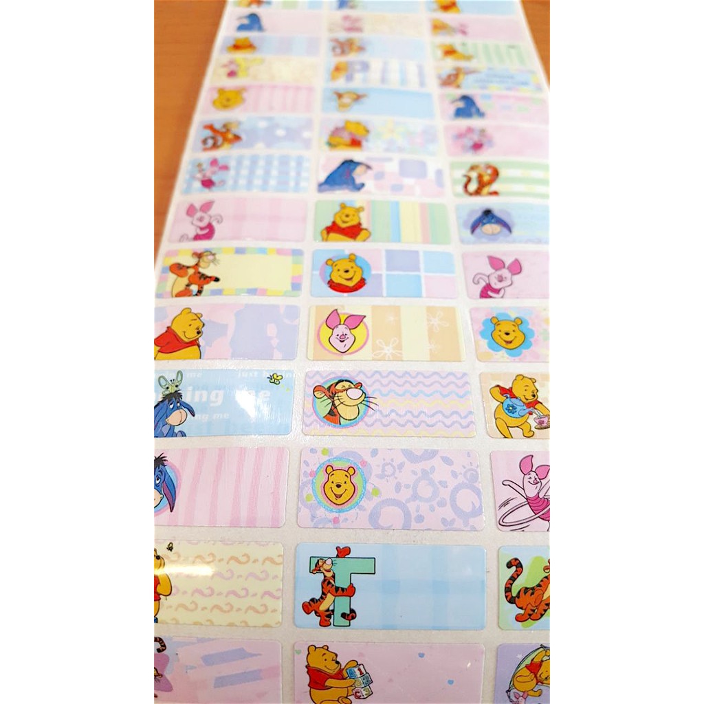 

Label nama anti air stiker waterproof Soft Pastel Pooh