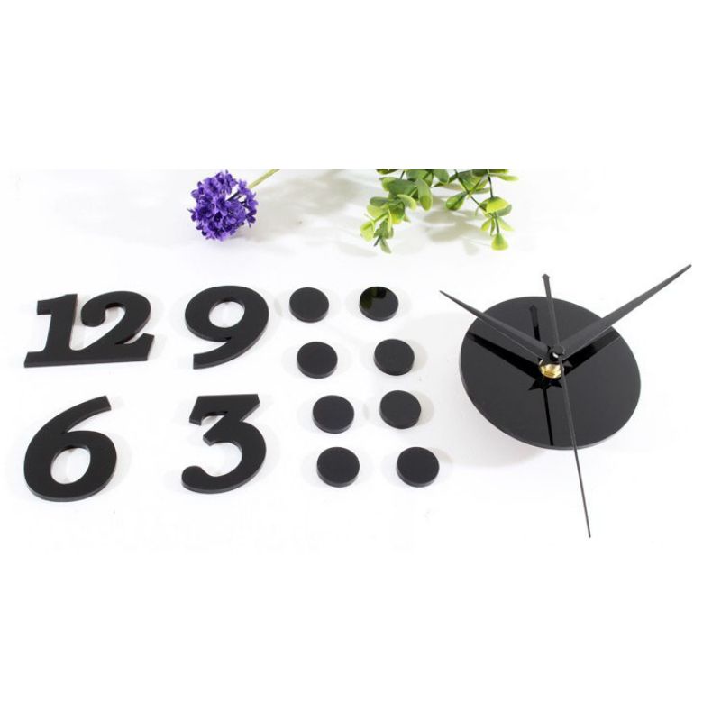 Jam Dinding DIY Giant Wall Clock Quartz Creative Design 30cm - DIY-06 - Black