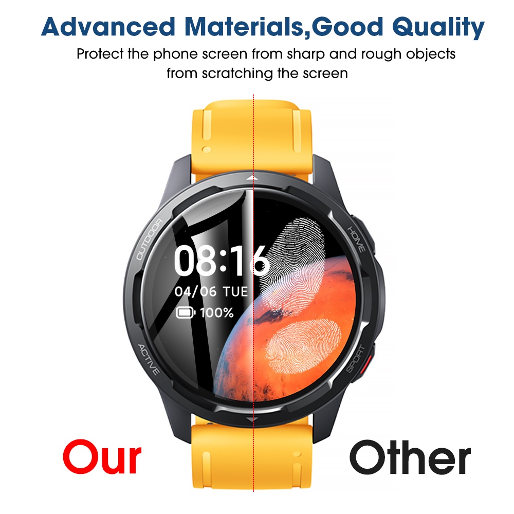 1pc Film Pelindung Layar TPU Anti Gores / Getar Flexible Untuk Smartwatch Xiaomi Watch S1 Active