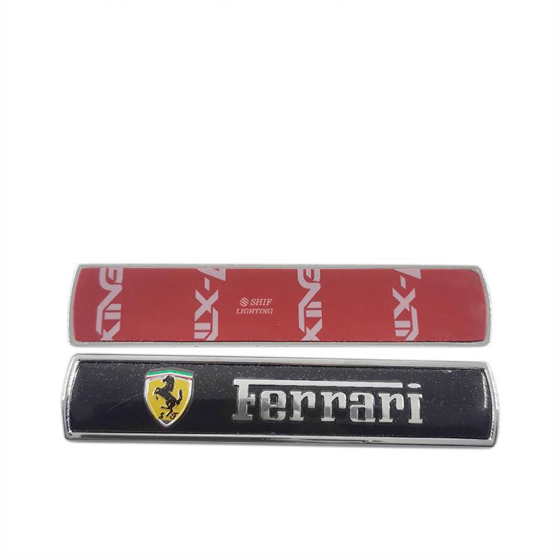 2pcs Stiker Emblem Logo Ferrari Metal Untuk Fender Samping Mobil Ferrari