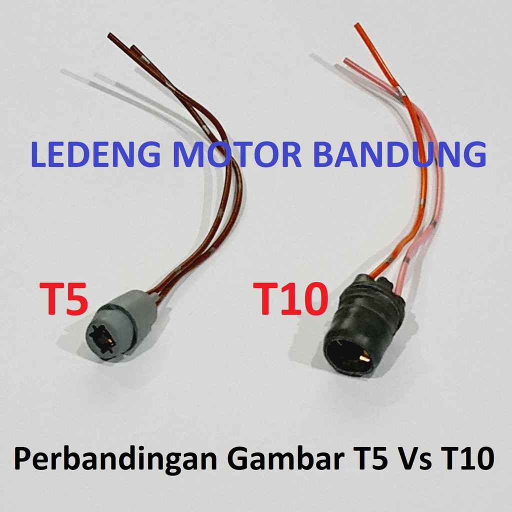 Fiting Lampu Speedometer T10 Soket Bohlam Spido 2 Kabel Motor Mobil Universal