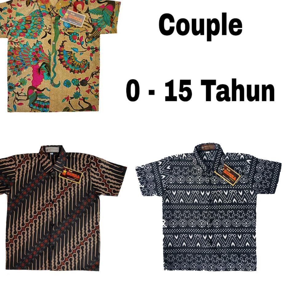 [ Promo Flash Sale ] 
-7
25 RUZZA Batik Anak Cowok Motif MERAK Cream Coklat Baju Cappucino Mocca Mod