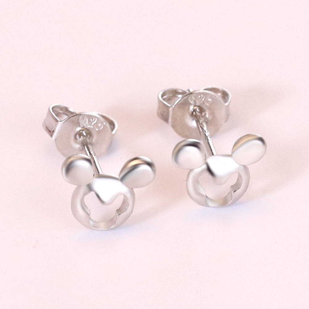 Hu Hu Hu Hu Hu Alat Bantu Pasang Kacamata♡ Anting Tusuk Model Hollow Bentuk Mickey Mouse Untuk Wanita