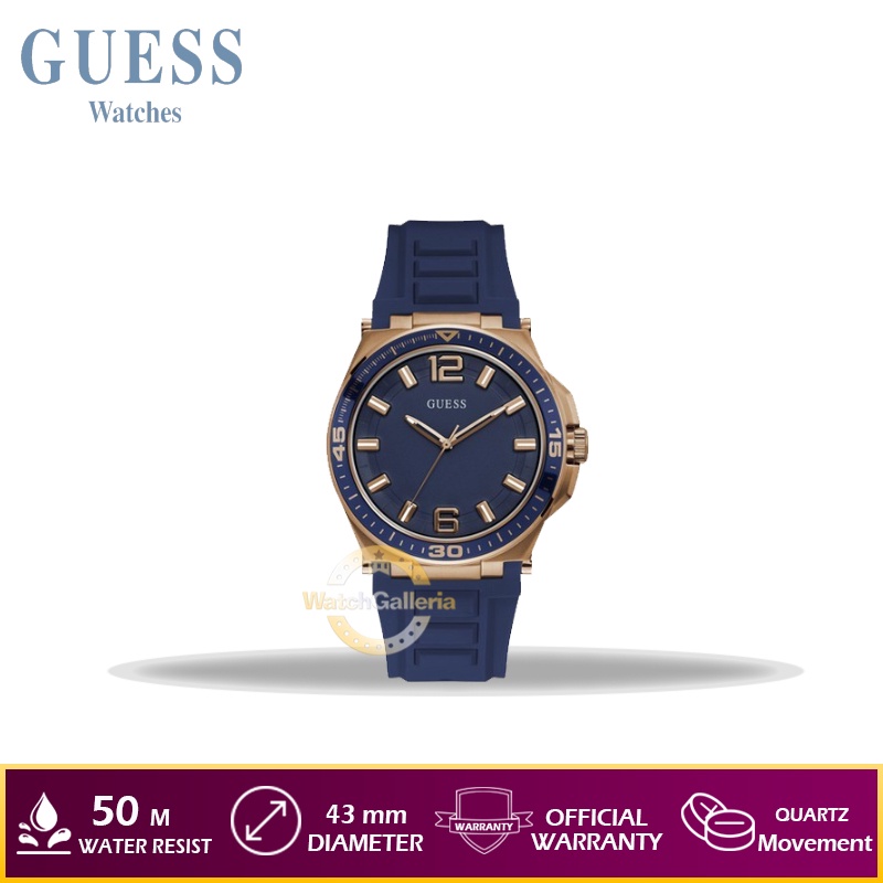 Jam Tangan Pria GUESS W1253G3 - Biru Rosegold Original