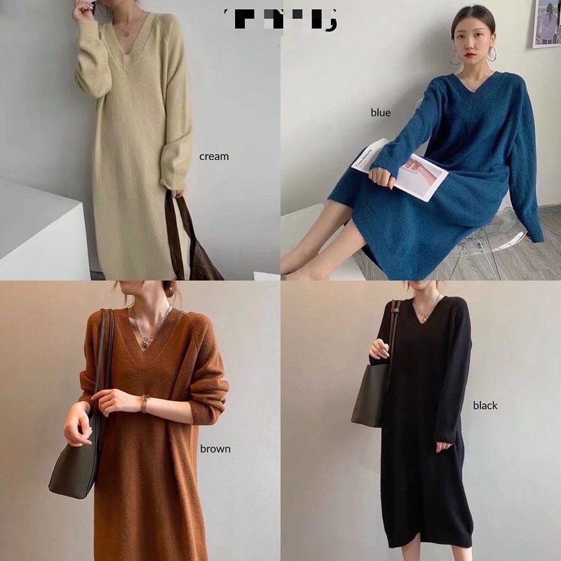 Knit Tunik nayla / Baju Sweater Rajut Halus Import Wanita