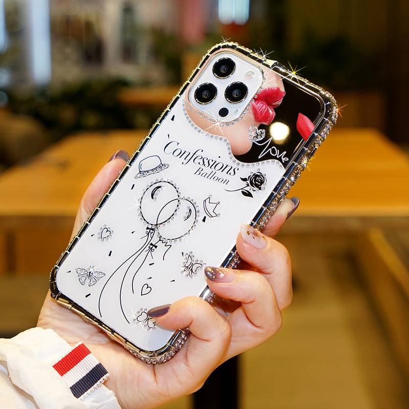 Casing Bumper Case Motif Kulit Ular Aksen Berlian Imitasi Untuk iPhone 13 / 12 / 11 Pro Max / X / XS Max / 12