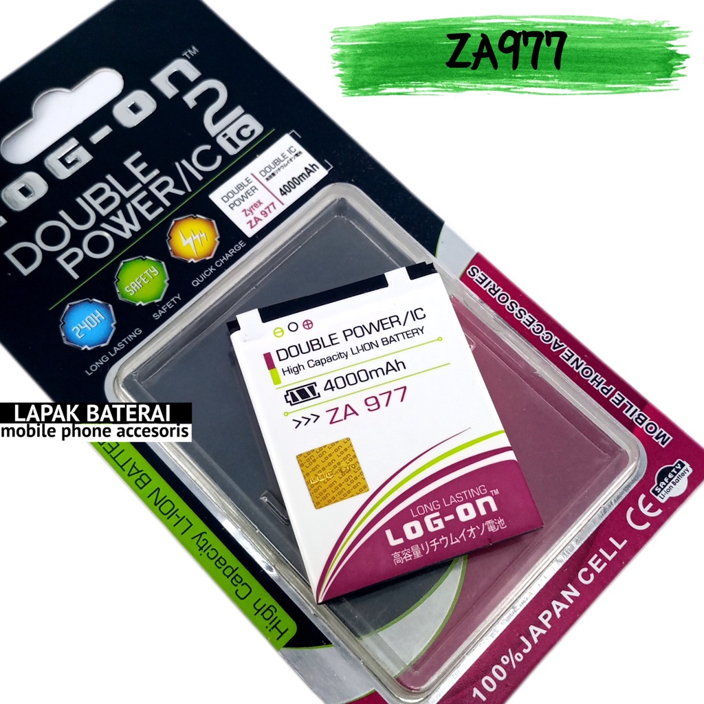 LOG  - ON Baterai Zyrex ZA977 Double IC Protection