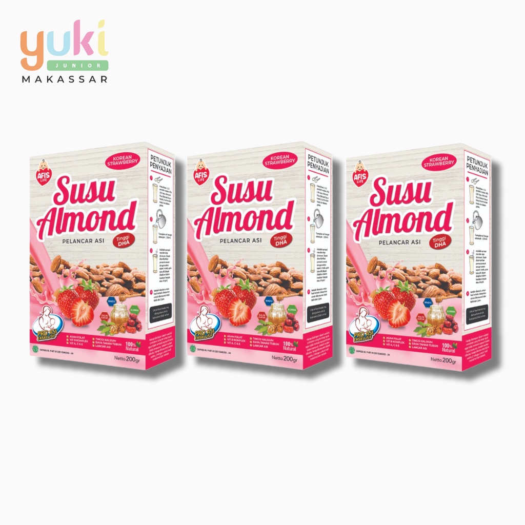 Jual Paket Kotak Susu Almond Afis Strawberry Shopee Indonesia