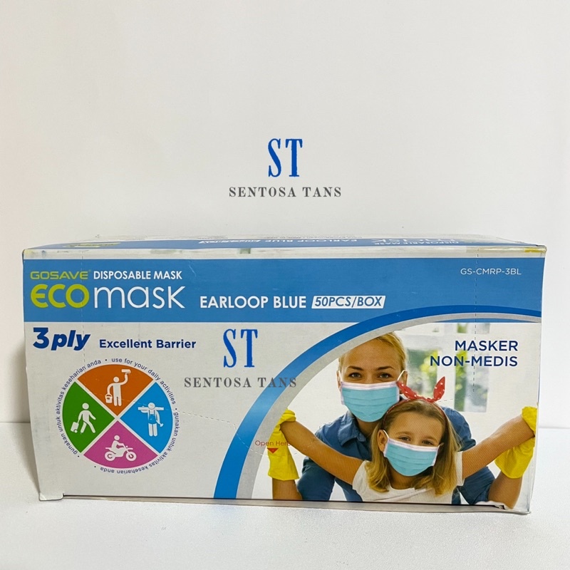 Masker Gosave Eco Mask Earloop 3 Ply