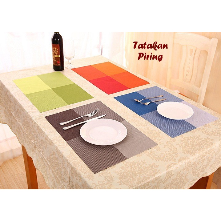 Tatakan piring bahan pvc ringan modern higienis tahan panas table mat