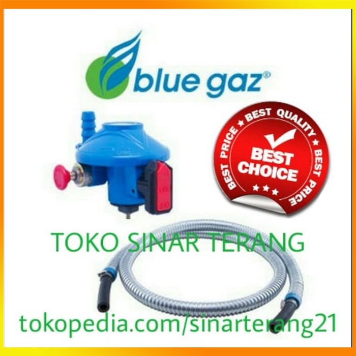 MS - PAKET HEMAT Regulator + Selang BLUE GAS GAZ LPG Bagus Aman SNI