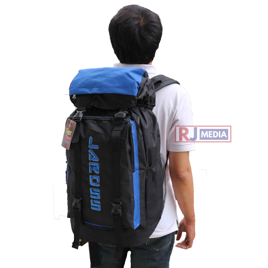 Tas Carrier Gunung Laros Biru Tas Ransel Besar Backpack Adventure Tas Muncak Hiking Traveling Mendaki Mudik Bahan Tebal Jahitan Kuat Awet Muat Banyak