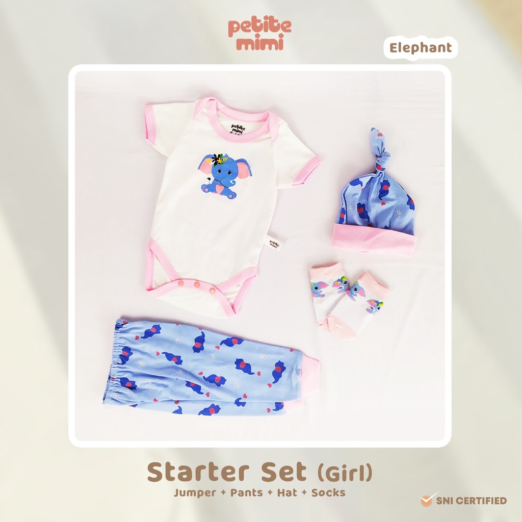 Petite Mimi Starter Set 4in1 Baby Girl Jumper Bayi Set
