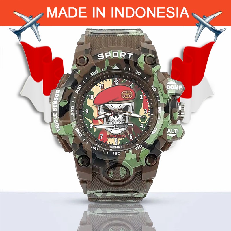 {Istimewa} Jam Tangan KOPASUS (KOMANDO PASUKAN KHUSUS) -Coklat Army Water Resistant