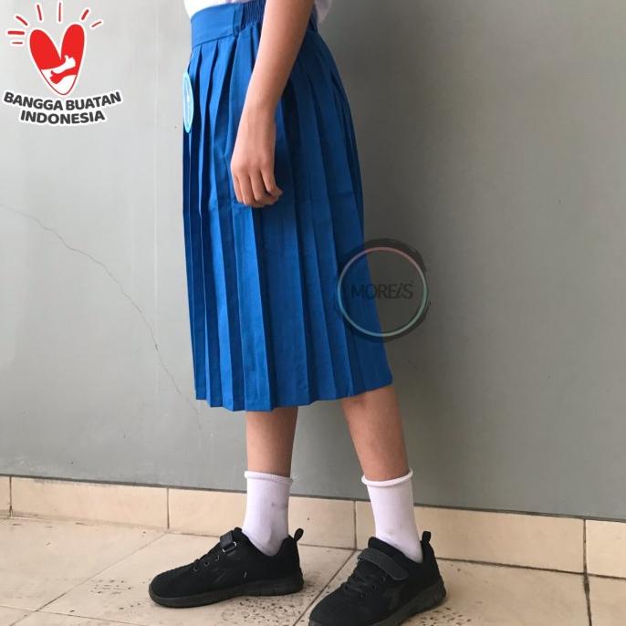 SERAGAM ROK REMPLE/REMPEL SD PENDEK BIRU BENHUR