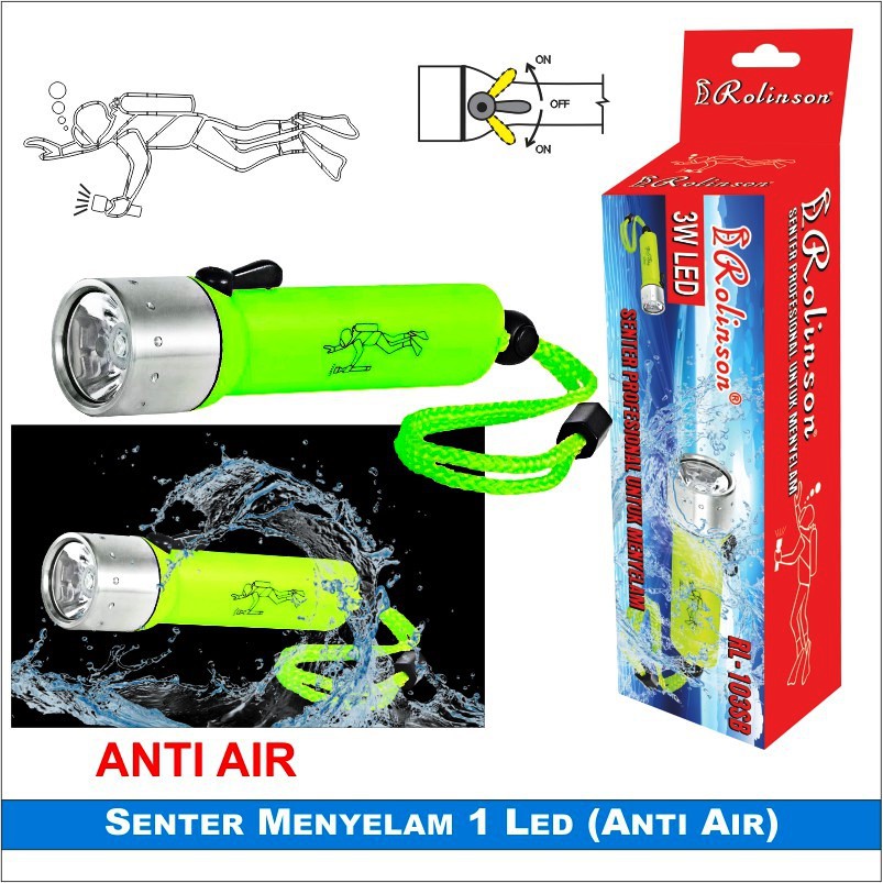 Senter selam / diving flash light 3W LED CREE Rolinson RL-103SB